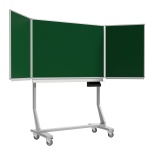 Fahrbare Klapptafel, Stahlemaille grün, 100x150 cm HxB 